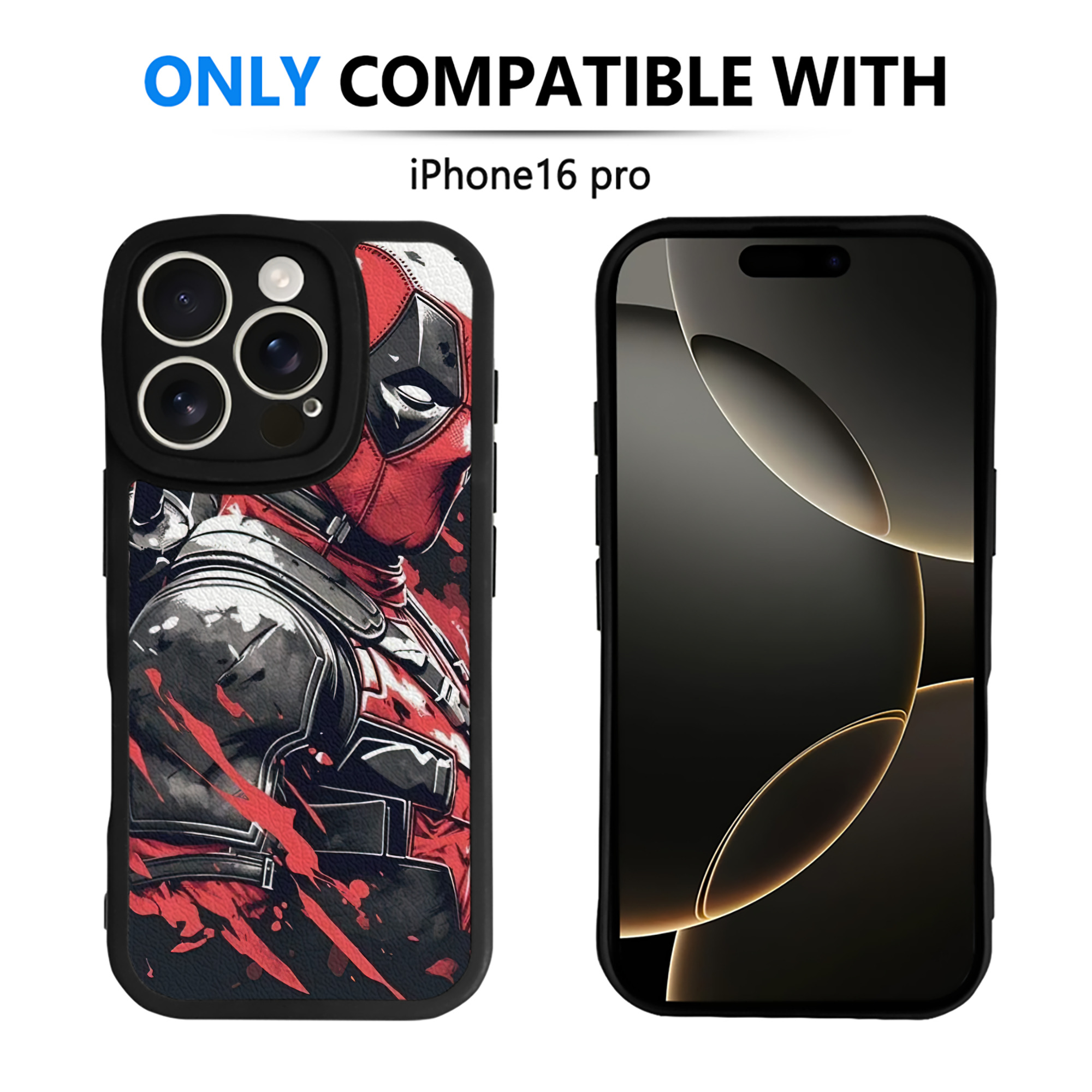 （画像用） Deadpool デッドプール 【iPhone 16シリーズ対応】シリコンスマホケース（レザー調） 材質：シリコン